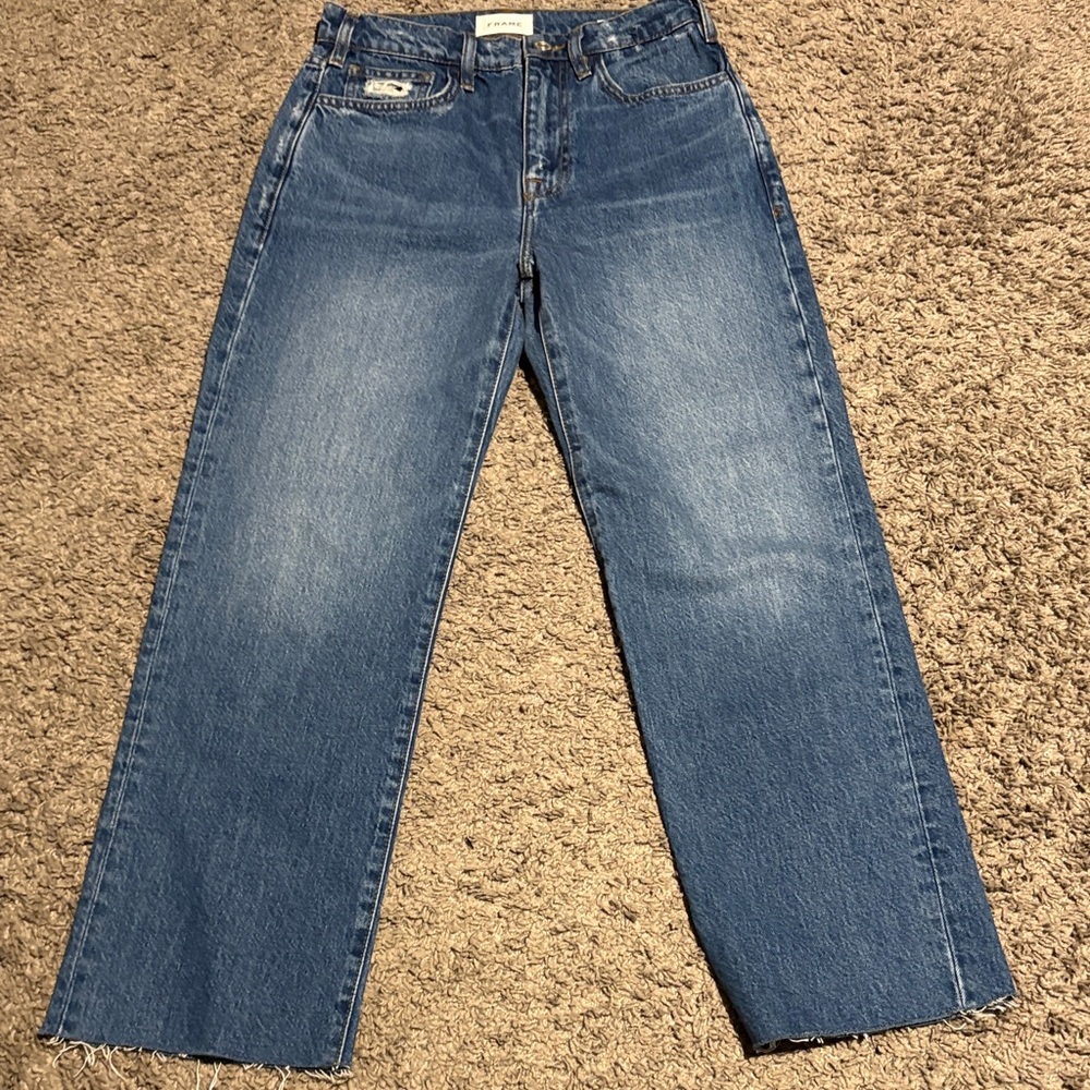 Frame Denim Blue Straight Leg Jeans